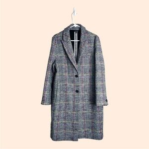 Topshop Houndstooth Check Coat plaid size 10